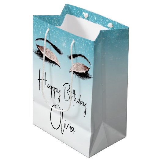 Birthday Eyelashes met Glitter Medium Cadeauzakje (Voorkant Gekanteld)