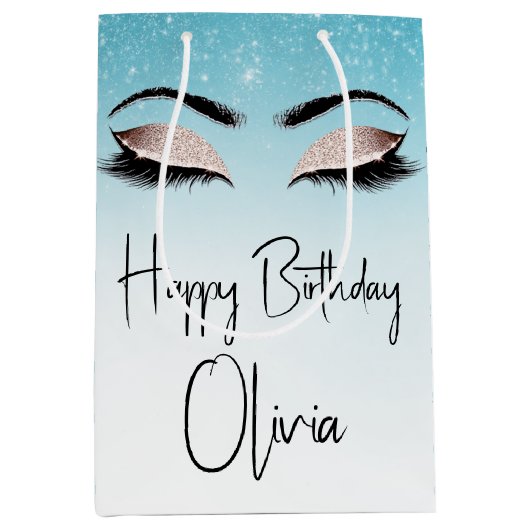 Birthday Eyelashes met Glitter Medium Cadeauzakje (Voorkant)