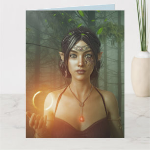 BIRTHDAY FAIRY ELF GIRL KAART VOOR HAAR