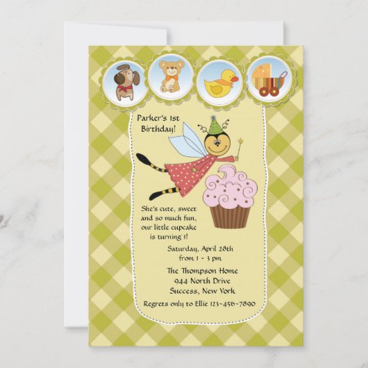 Birthday Fairy Invitation Kaart (Voorkant)