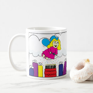 Birthday Fairy op klassieke mok van witte koffie