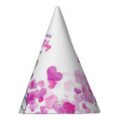 Birthday Fairy Princess Pink Hearts Mode Schets Feesthoedjes (Rechts)