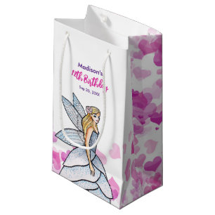 Birthday Fairy Princess Pink Hearts Mode Schets Klein Cadeauzakje