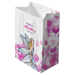Birthday Fairy Princess Pink Hearts Mode Schets Medium Cadeauzakje