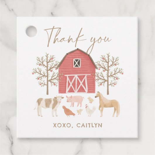 Birthday Farm Animals Bedankjes Labels (Voorkant)