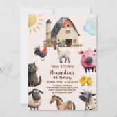 Birthday Farm Animals Kaart (Voorkant)