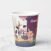 Birthday Farm Animals Papieren Bekers (Voorkant)