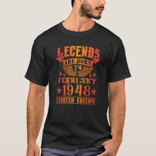 Birthday Februari 1948 Jaar Gebruikte Legends T-shirt