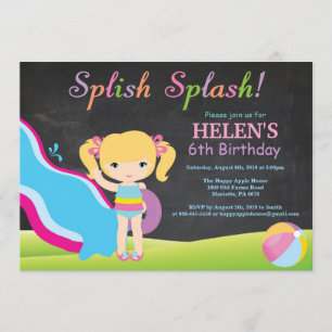Birthday-feest in waterslippoel kaart