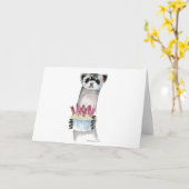 Birthday Ferret Kaart (Gele Bloem)