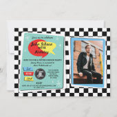 Birthday Fifties Retro Rock N Roll Invite 1950 Kaart (Voorkant)