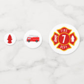 Birthday Fire Truck Party Confetti (Achterkanten)