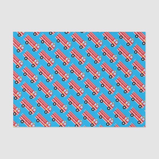 Birthday Fire Truck Party Tissuepapier (Voorkant)