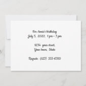 Birthday Flat Save the Date Kaart (Achterkant)