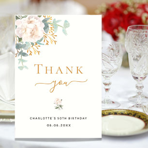 Birthday floral eucalyptus greenery elegant bedankkaart