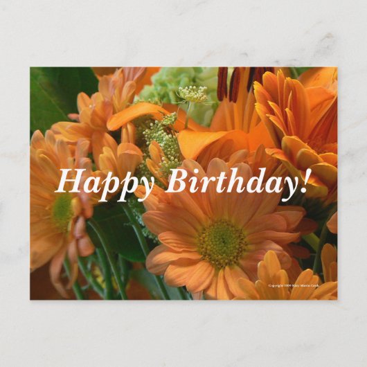 Birthday Flowers Briefkaart (Voorkant)