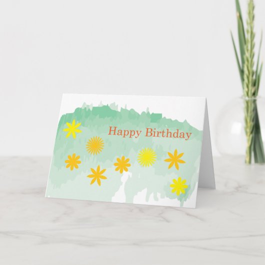 Birthday Flowers Kaart (Voorkant)