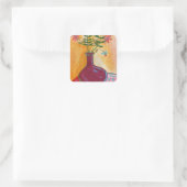 Birthday Flowers Vierkante Sticker (Tas)
