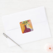 Birthday Flowers Vierkante Sticker (Envelop)