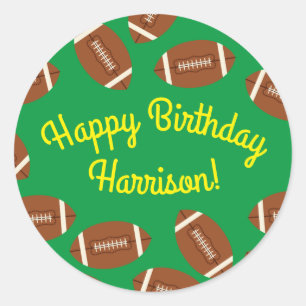 Birthday football Sports Party Ronde Sticker