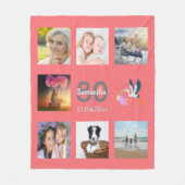 Birthday foto collage koraal fleece deken (Voorkant)