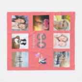 Birthday foto collage koraal fleece deken (Voorkant (Horizontaal))
