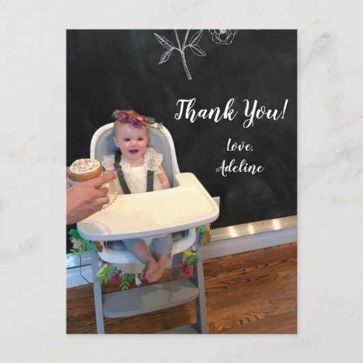 Birthday Foto Dank u Briefkaart (Voorkant)