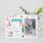 Birthday Foto Nutcracker Pink kerstballet Kaart (Staand voorkant)
