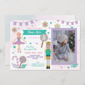 Birthday Foto Nutcracker Pink kerstballet Kaart (Voorkant / Achterkant)