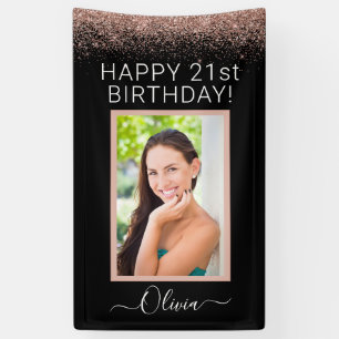 Birthday Foto Roos Gold Blush Pink Glitter Girly Spandoek