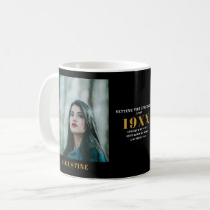 Birthday Fotosjabloon legant Chic Gold Black Koffiemok
