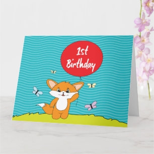 Birthday Fox - 1e verjaardag Kaart