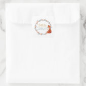 Birthday Fox Wreath Vierkante Sticker (Tas)