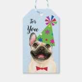 Birthday French Bulldog Gift Labels Cadeaulabel (Voorkant)