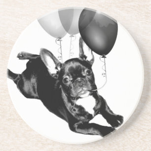 Birthday French Bulldog Zandsteen Onderzetter