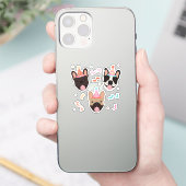 Birthday French Bulldogs Confetti Sticker (Telefoon)