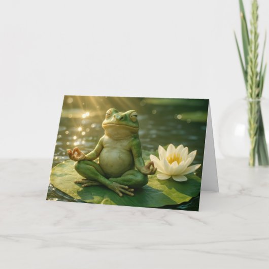 Birthday Frog Meditating On a Lily Pad Kaart (Voorkant)