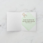 birthday fun bunny in flower pot kaart (Binnen)