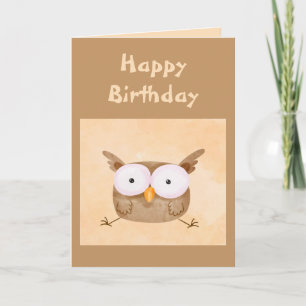 Birthday Fun Humor Shocking Owl Bird Kaart