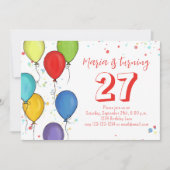 Birthday Fun Party Celebration Balloons Confetti Kaart (Voorkant)