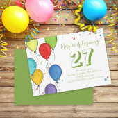 Birthday Fun Party Celebration Balloons Confetti Kaart