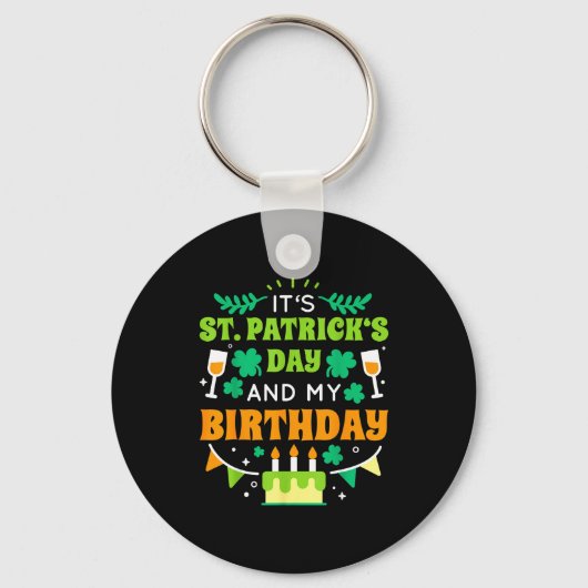 Birthday Funny Born On St Patricks Day 2020  Sleutelhanger (Voorkant)