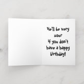 Birthday Funny Lemon Folie Wenskaart (Binnenlaag)