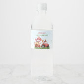 Birthday Fute Farm Animals Party Waterfles Etiket (Voorkant)