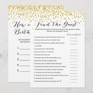 Birthday Games x2 - hoe oud | de gast vinden Kaart