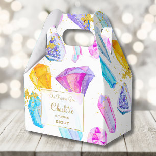 Birthday Gem Party Crystals Girl's waterverf Bedankdoosjes