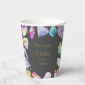 Birthday Gem Party Crystals Girl's waterverf Papieren Bekers (Achterkant)