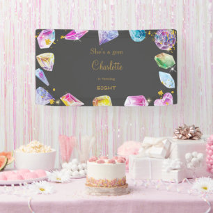 Birthday Gem Party Crystals Girl's waterverf Spandoek