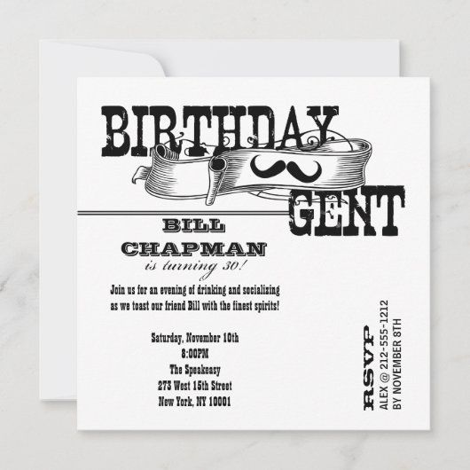 Birthday Gent Kaart (Voorkant)