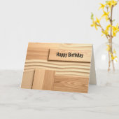 Birthday Geometric Wood On Sand Design Kaart (Gele Bloem)